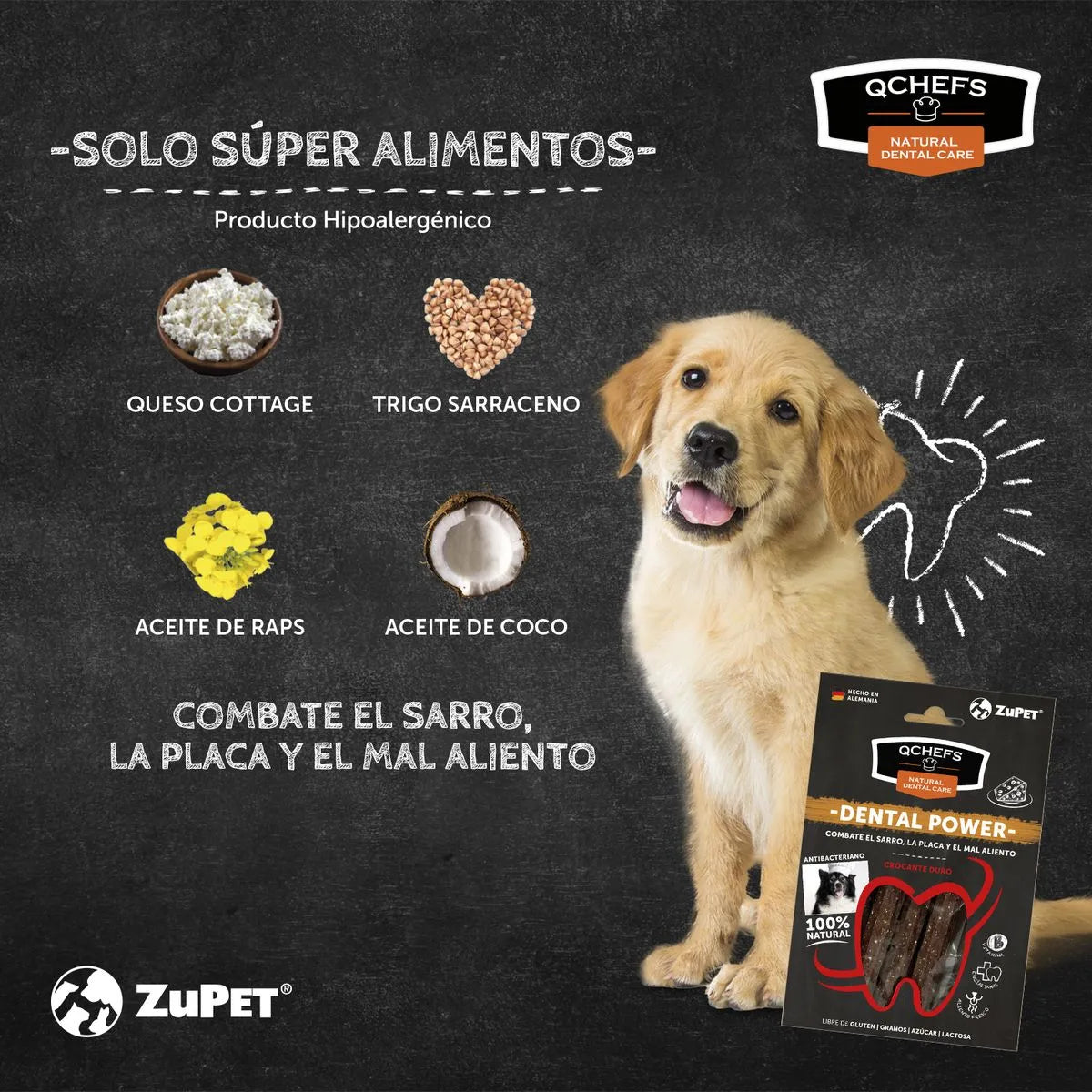 Tratamiento Dental Power Crocante Duro Perro 65gr | QChefs