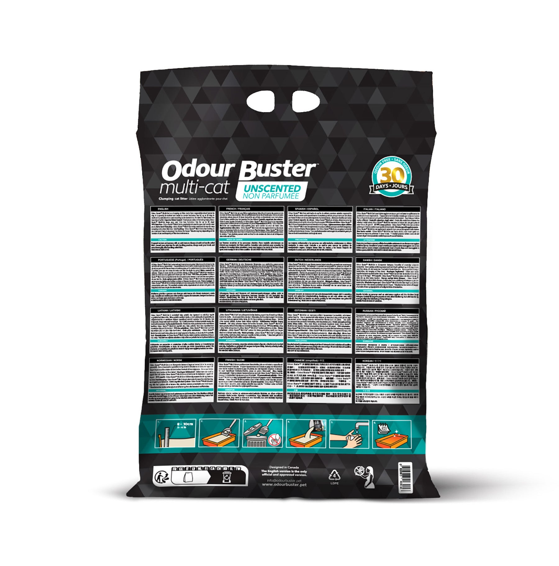 Arena para Gatos Aglutinante | Odour Buster Multi-Cat | Fórmula Premium
