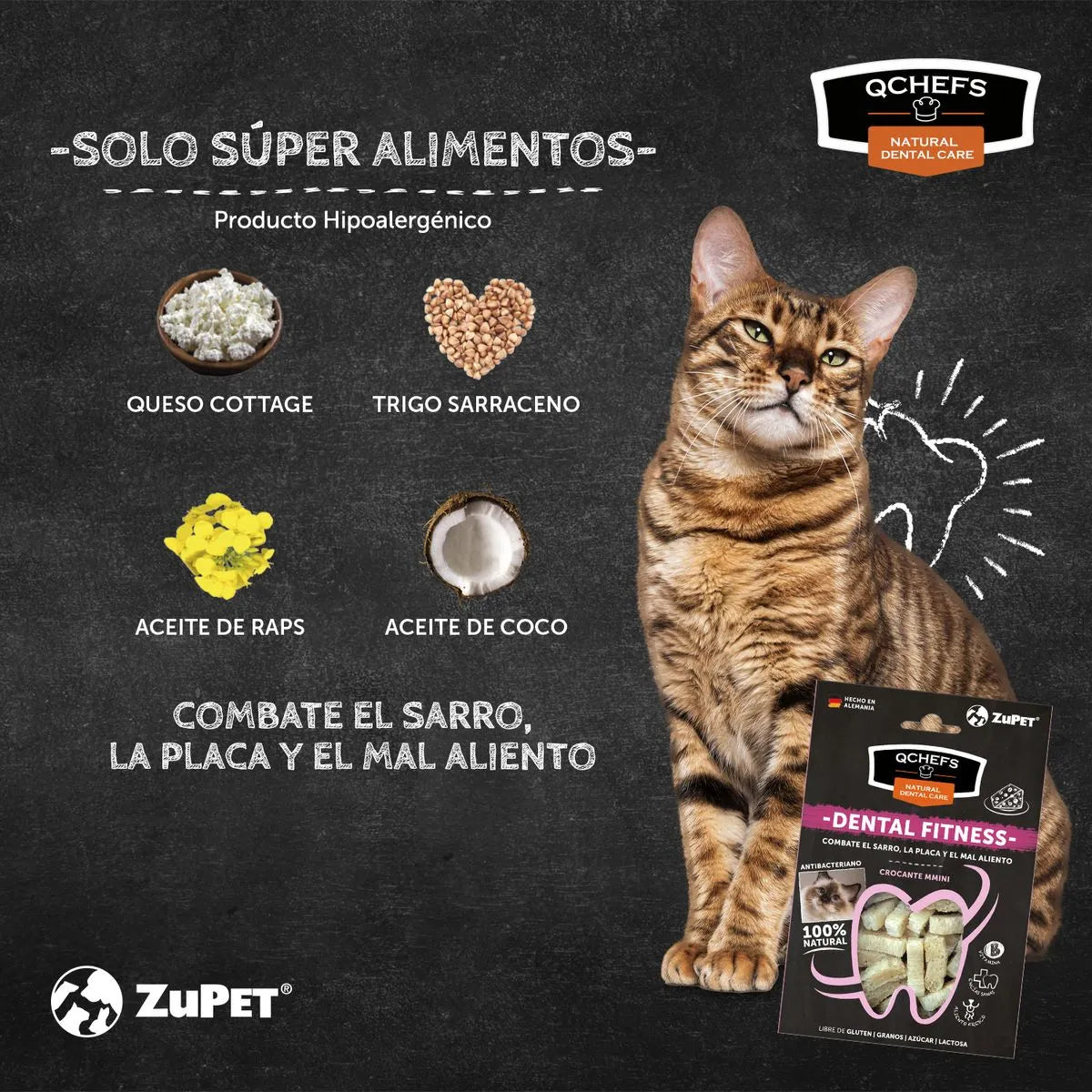 Tratamiento Dental Fitness Crocante Mmini Gato 60 Gr | QChefs