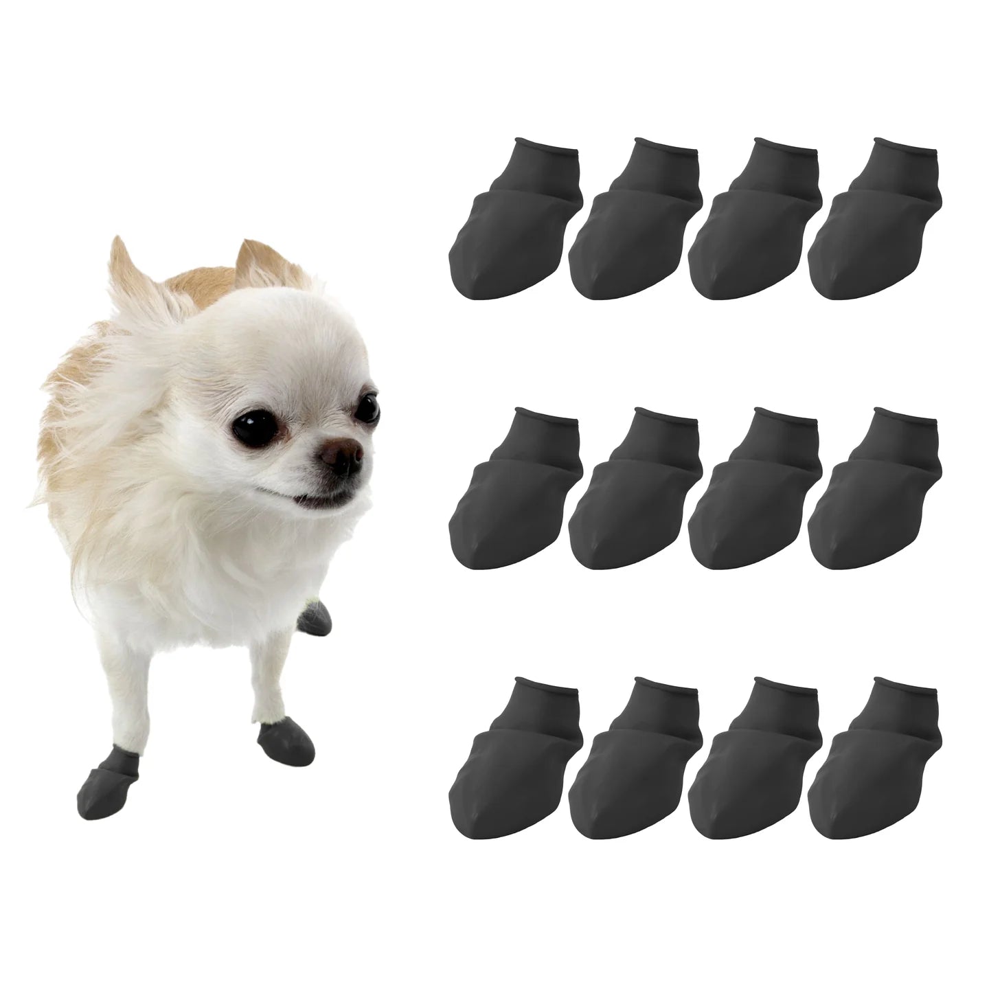 Botas de perros de caucho Pawz color negro
