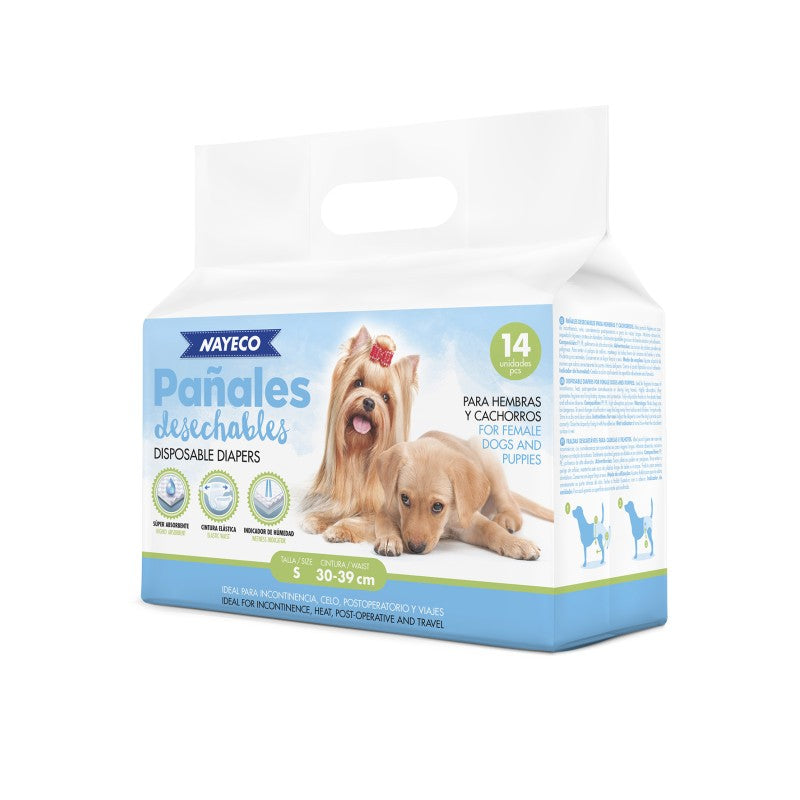 Pañales para Perras y Cachorros  | Nayeco | Celo, Incontinencia, Posoperatorio y Viajes