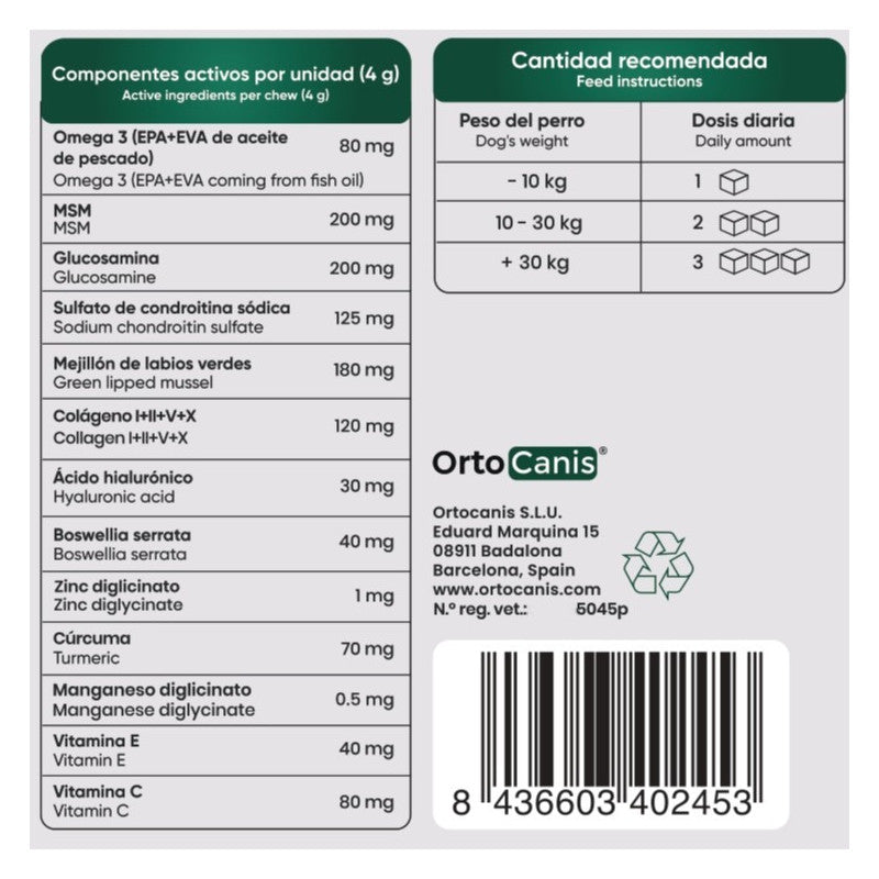 Suplemento Nutricional para Articulaciones de Perros | Ortocanis